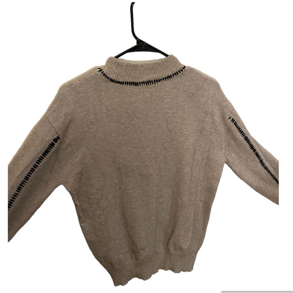 RD Style Tan with Black Stitching Details Sweater (Stitch Fix Exclusive) in XL - Picture 7 of 11